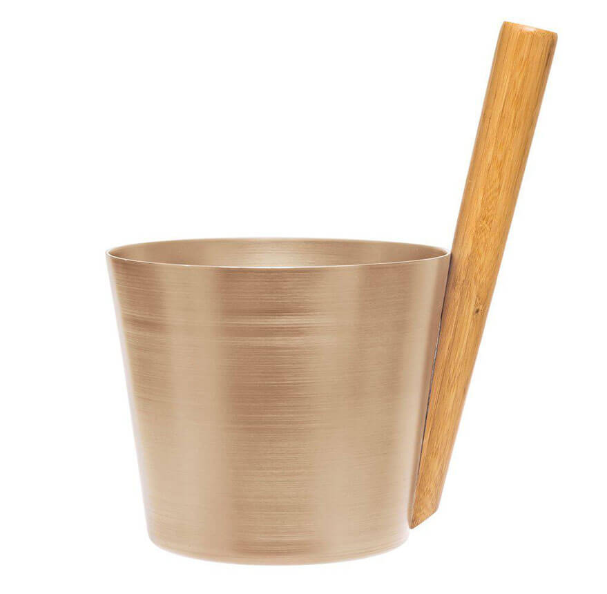 RENTO Aluminum Sauna Bucket, Straight Handle